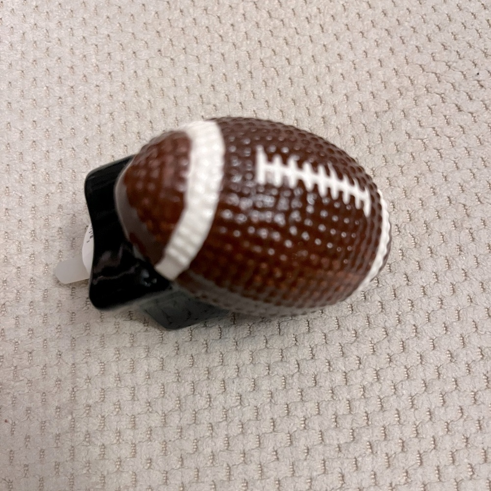 Nora Fleming Retired Mini Touchdown Old Style Football w/ Initials On Black Tee